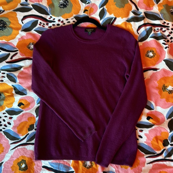 Charter Club Luxury Cashmere Purple Crew Neck Sweater 🍇 - Picture 1 of 6